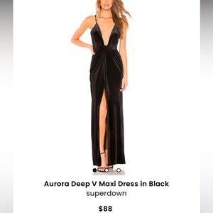Superdown black velvet dress